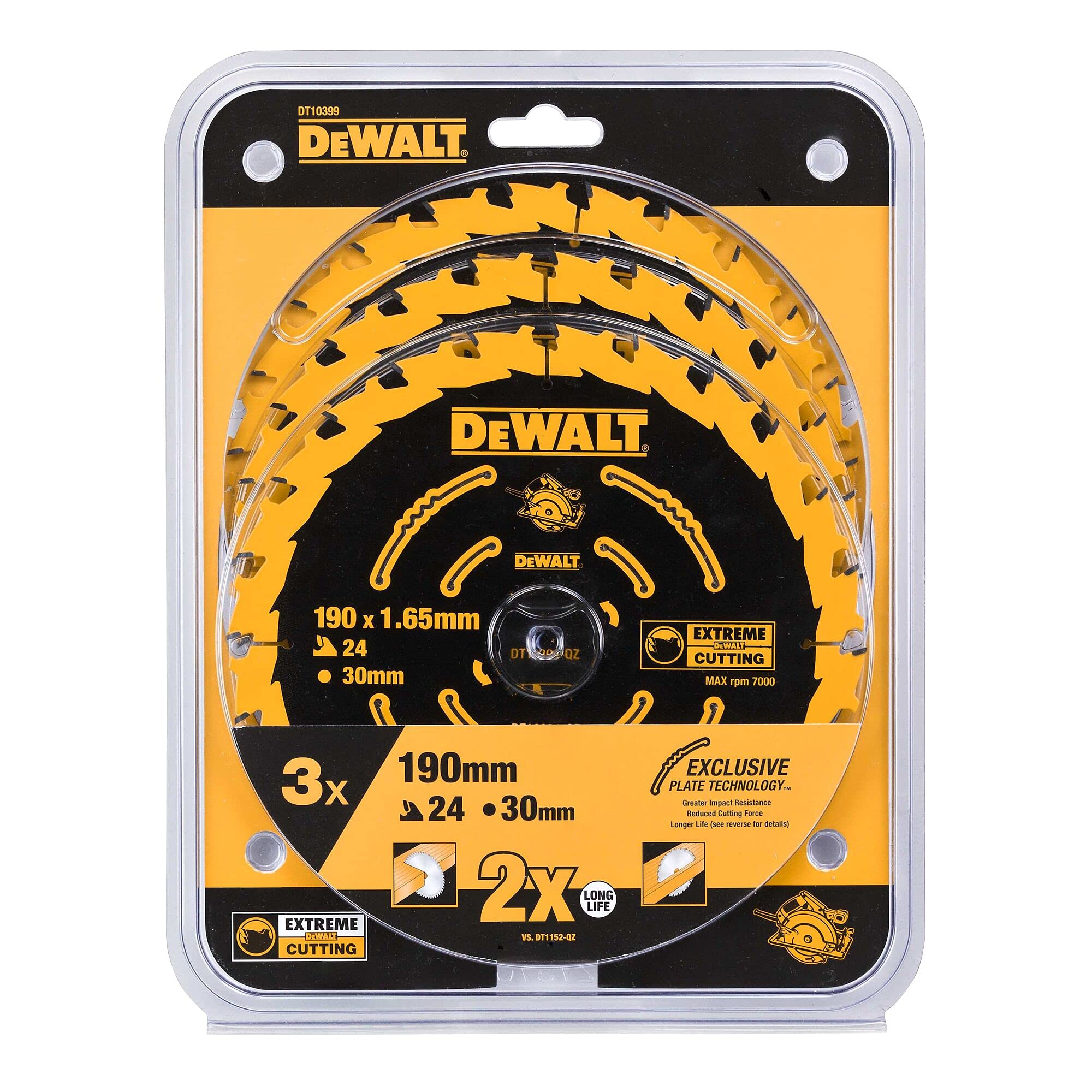 DEWALT DT10399-QZ DAIRE TESTERE BIÇAGI 3 PARÇA 190 MM